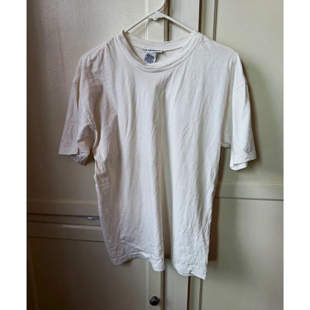 Vintage 90s Ann Taylor White T Shirt One Size Single Stitch 100% Cotton